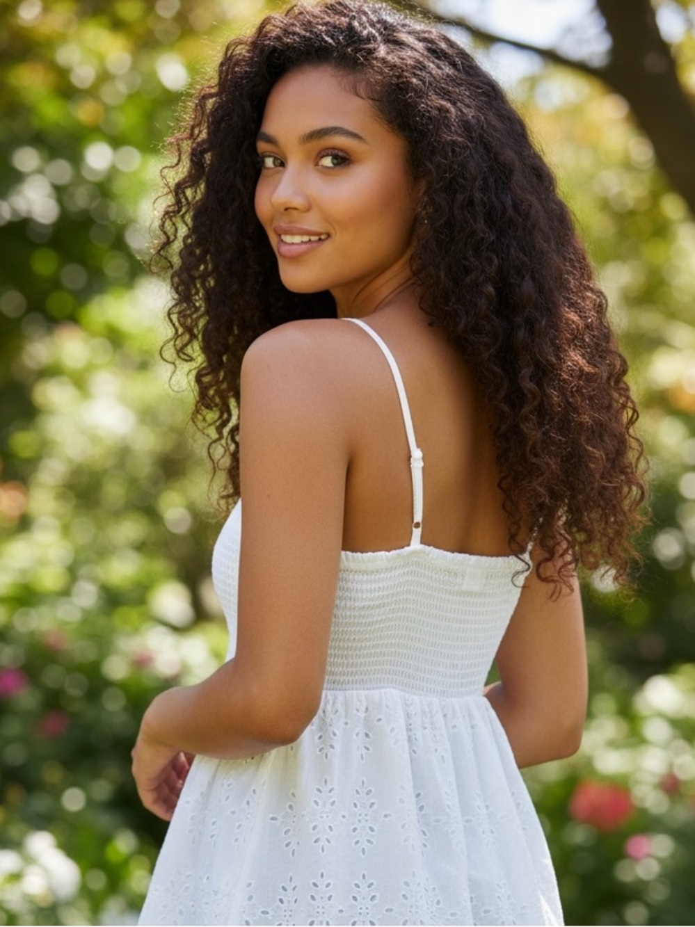 NEW• Creme De La Creme Timeless White Eyelet Fit & Flare Dress• XL